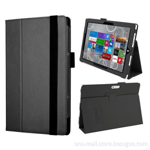 Newest Flip PU Leather Case Cover for Microsoft Surface Pro 4 Case with Elastic Belt
